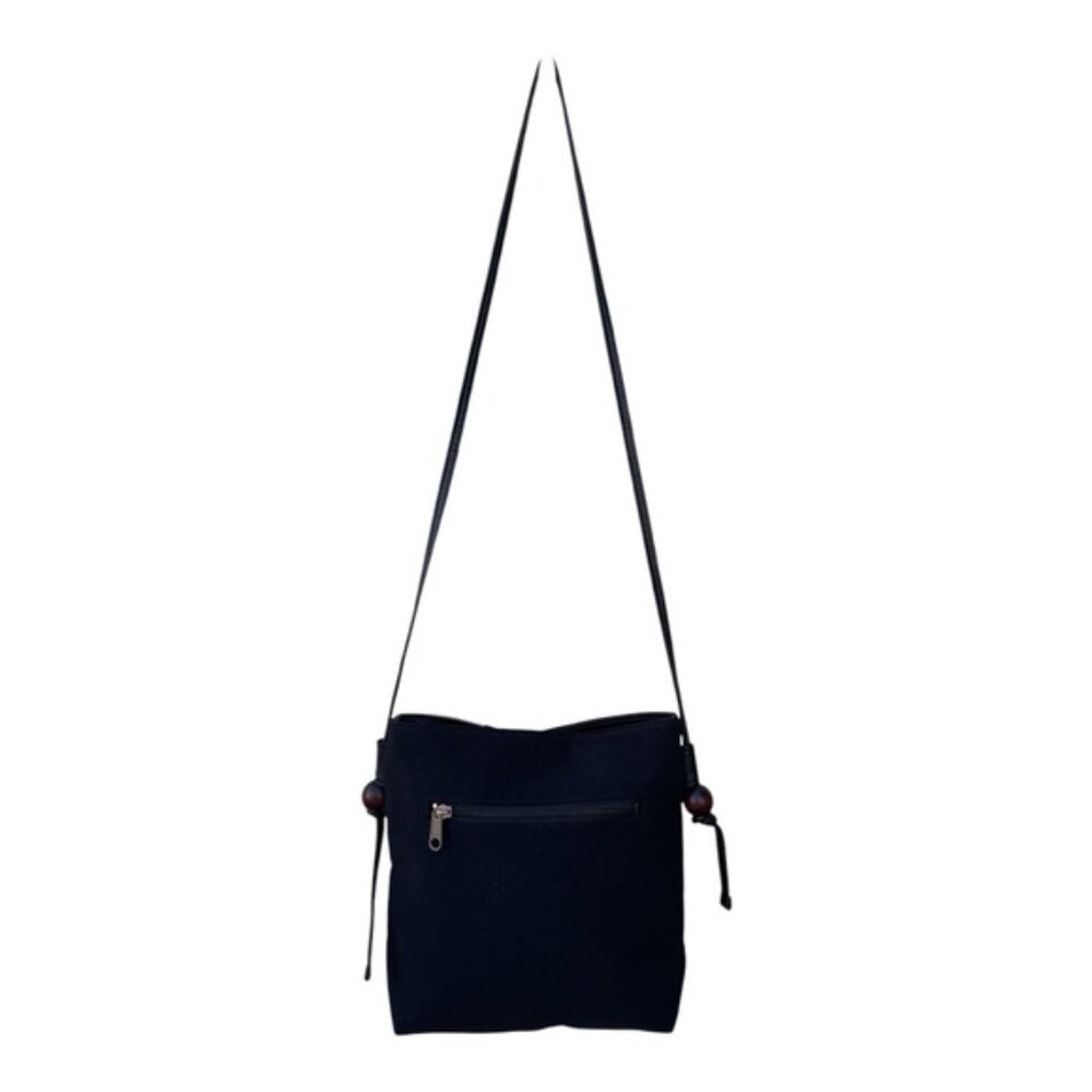 Two-Tone Checkerboard Pattern Canvas Crossbody Bag - image 3